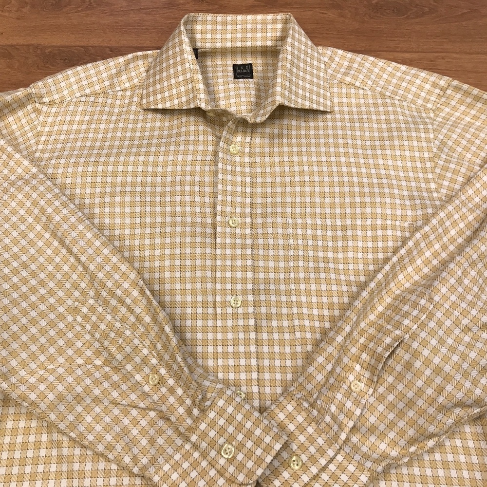 Ike Behar button down shirt long sleeve size 15.5 x 33
